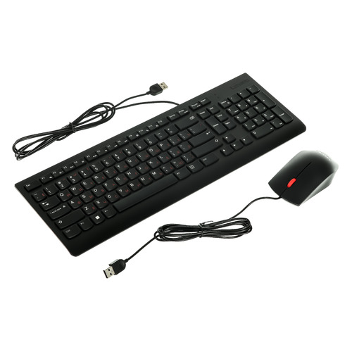 Комплект (клавиатура+мышь) Lenovo Wired Combo Essential, USB, проводной, черный [4x30l79912]