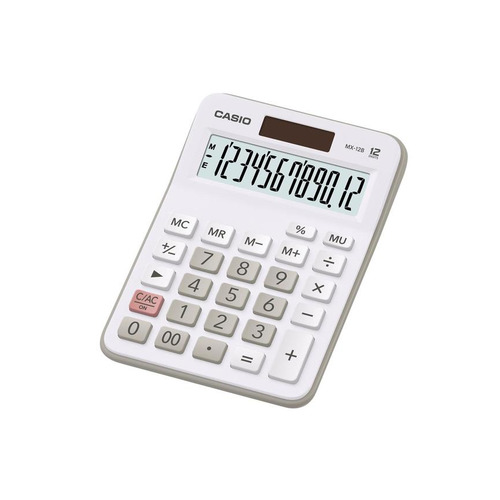 Калькулятор Casio MX-12B-WE, 12-разрядный, белый