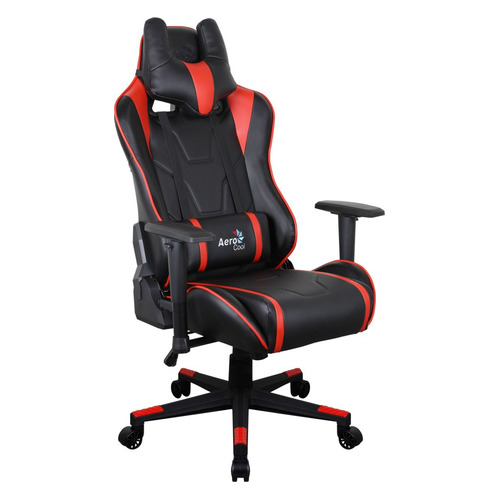 Кресло игровое Aerocool AC220 AIR-BR, на колесиках, ПВХ/полиуретан, черный/красный