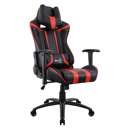 Кресло игровое Aerocool AC120 AIR-BR, на колесиках, ПВХ/полиуретан, черный/красный