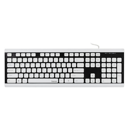 Клавиатура HAMA Covo, USB, черный + белый [r1173000]