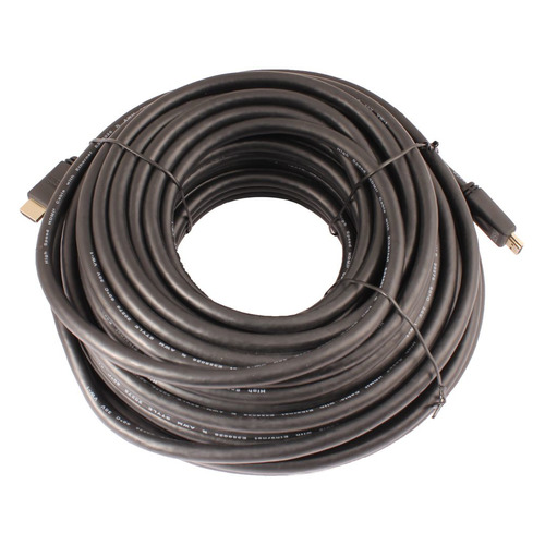Кабель аудио-видео LAZSO WH-111, HDMI (m) - HDMI (m) , ver 2.0, 25м, GOLD, черный [wh-111(25m)]