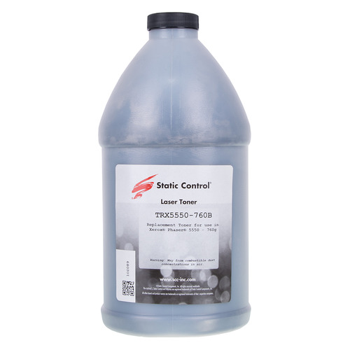 Тонер STATIC CONTROL TRX5550-760B, для Xerox PH5550, черный, 760грамм, флакон