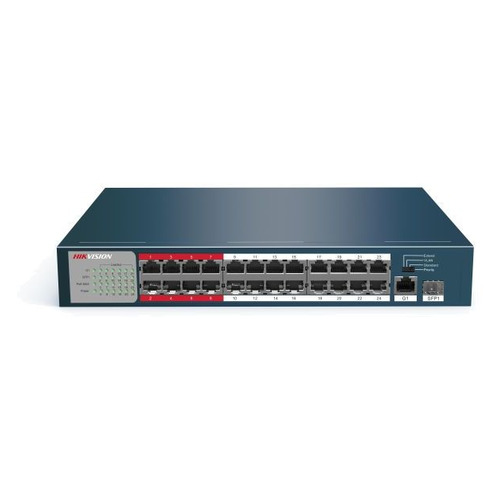 Коммутатор Hikvision DS-3E0326P-E/M(B) 25x100Mb 1SFP 24PoE+ 225W неуправляемый