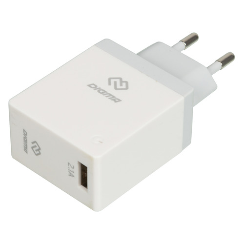 Сетевое зарядное устройство Digma DGWC-1U-2.1A-WG, USB, 2.1A, белый