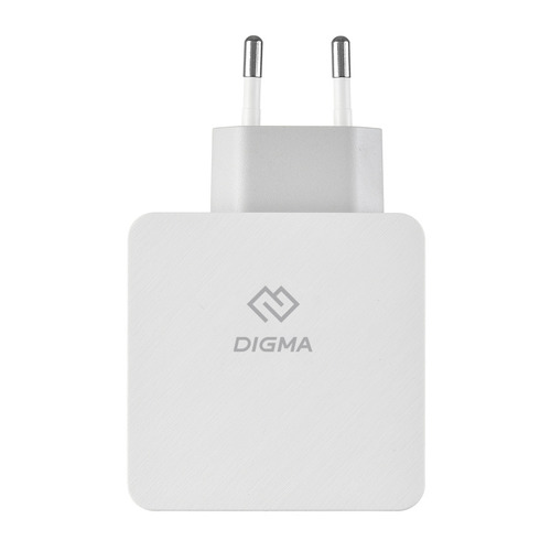 Сетевое зарядное устройство Digma DGPD-45W-WG, USB-C + USB-A, 3A, белый