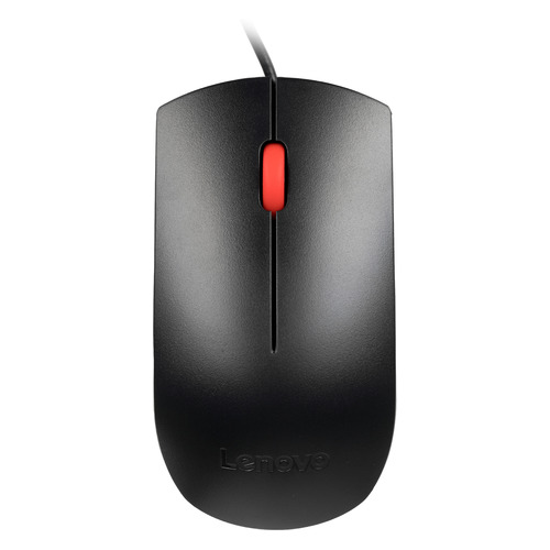 Мышь Lenovo Essential, оптическая, проводная, USB, черный [4y50r20863]