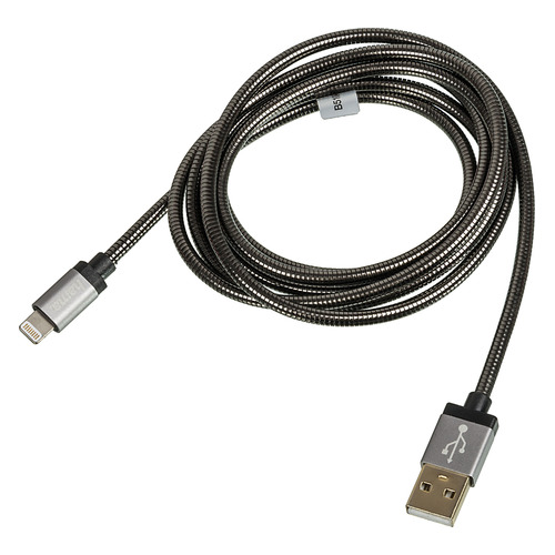 Кабель HAMA Metal, Lightning (m) - USB (m), 1.5м, MFI, в оплетке, черный [00173626]