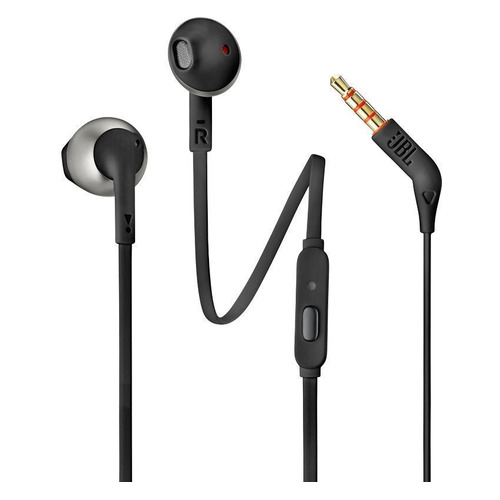 Гарнитура JBL Tune 205, 3.5 мм, вкладыши, черный [jblt205blk]