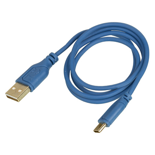 Кабель HAMA Flexi-Slim, USB Type-C (m) - USB (m), 0.75м, синий [135785]