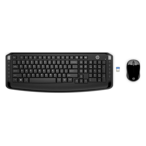 Комплект (клавиатура+мышь) HP 300, USB, беспроводной, черный [3ml04aa]