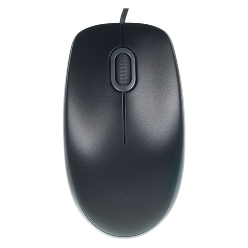 Мышь Logitech B110 SILENT, оптическая, проводная, USB, черный и серый [910-005508]