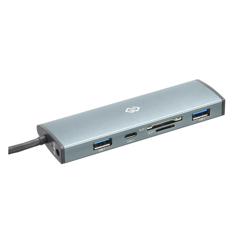 Стыковочная станция Digma HUB-2U3.0СCR-UC-G, серый