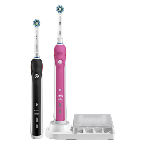 Набор электрических зубных щеток Oral-B Smart 4 4900, цвет: черный и розовый [80304292]