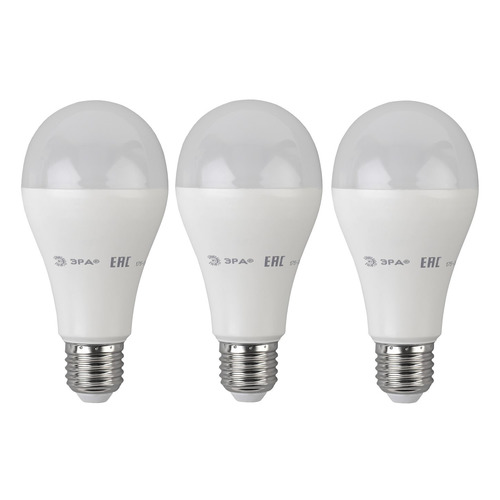 Упаковка ламп LED Эра E27, груша, 19Вт, 4000К, белый нейтральный, A65-19W-840-E27, 3 шт. [б0038516]