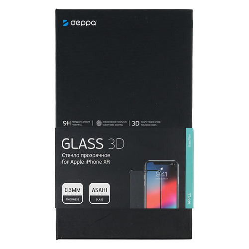 Защитное стекло для экрана Deppa 62445 для Apple iPhone XR/11 3D, 1 шт, черный