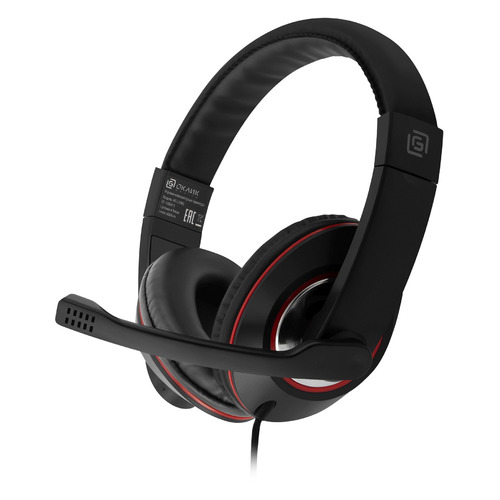 Гарнитура игровая Oklick HS-L390G DRAGON, для компьютера, мониторные, черный / красный [1100413]