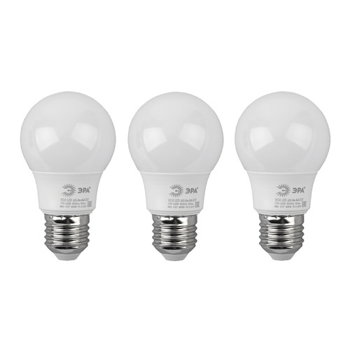 Упаковка ламп LED Эра E27, груша, 8Вт, 4000К, белый нейтральный, A55-8W-840-E27, 3 шт. [б0032096]