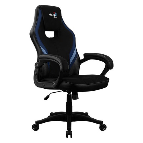 Кресло игровое Aerocool AERO 2 Alpha, на колесиках, ткань дышащая, черный/синий [2 alpha black blue]