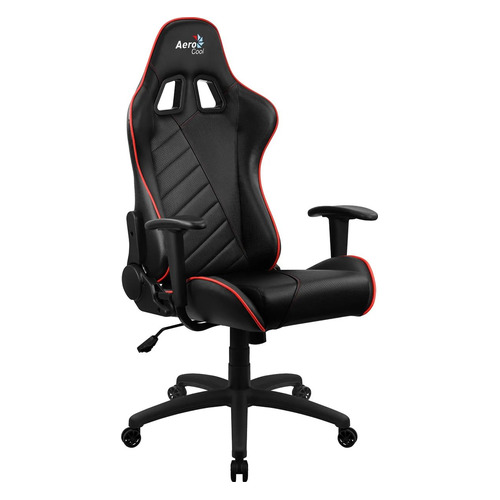 Кресло игровое Aerocool AС110 AIR, на колесиках, эко.кожа/дышащая ткань, черный/красный [aс110 black red]