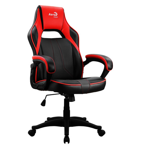 Кресло игровое Aerocool AС40C AIR, на колесиках, полиуретан, черный/красный [aс40c black red]