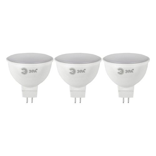 Упаковка ламп LED Эра GU5.3, спот, 8Вт, 2700К, белый теплый, MR16-8W-827-GU5.3, 3 шт. [б0020546]