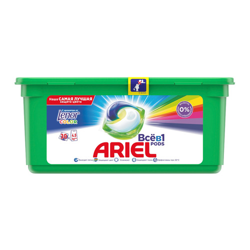 Капсулы для стирки ARIEL Touch of Lenor Fresh 3в1, 30шт, цветное белье