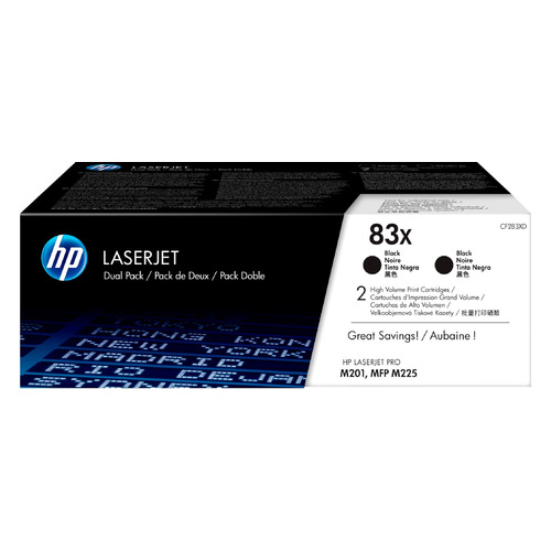 Картридж (двойная упаковка) HP 83X, черный / CF283XD