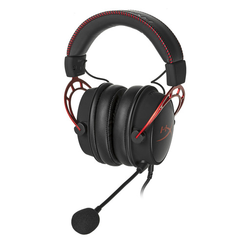 Гарнитура игровая HYPERX Cloud Alpha, для ПК и игровых консолей, мониторные, черный / красный [hx-hsca-rd/ee]