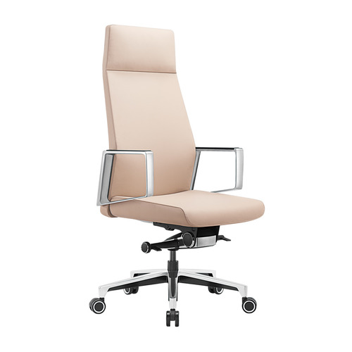 Кресло руководителя Бюрократ _JONS, на колесиках, кожа, бежевый [_jons/beige]