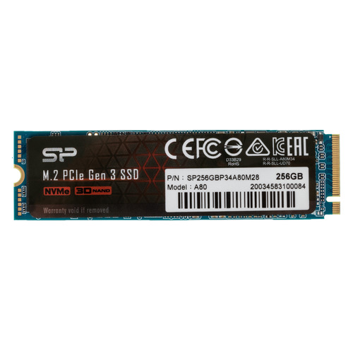 SSD накопитель Silicon Power M-Series SP256GBP34A80M28 256ГБ, M.2 2280, PCI-E x4, NVMe