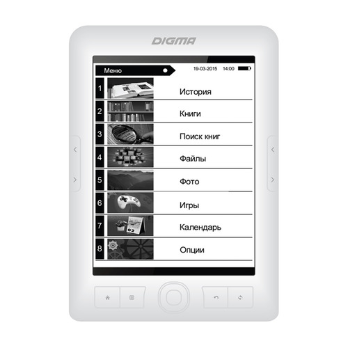 Электронная книга Digma E63W, 6", белый