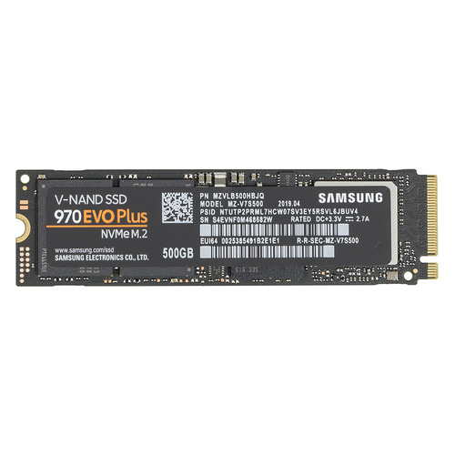 SSD накопитель Samsung 970 EVO Plus MZ-V7S500BW 500ГБ, M.2 2280, PCI-E x4, NVMe