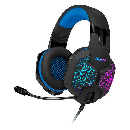 Гарнитура игровая Sven AP-U980MV, для компьютера, мониторные, черный / синий [sv-015633]