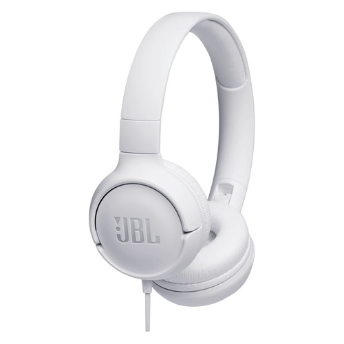 Гарнитура JBL Tune 500, 3.5 мм, накладные, белый [jblt500wht]