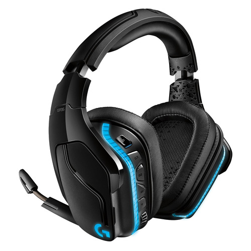 Гарнитура Logitech G935 Lightsync 7.1, для ПК и игровых консолей, накладные, радио, черный [981-000744]