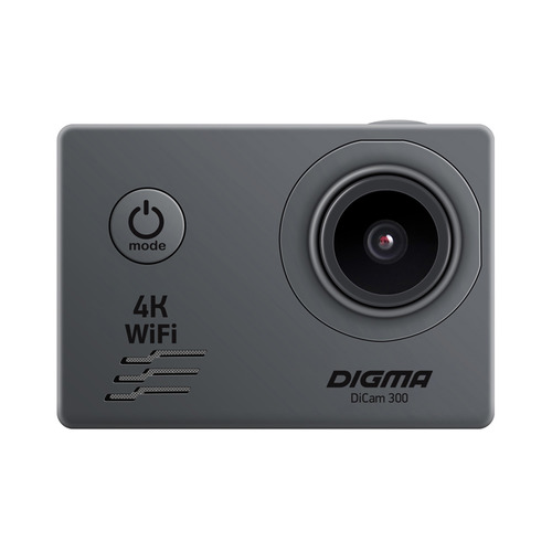 Экшн-камера Digma DiCam 300 4K, WiFi, серый [dc300]