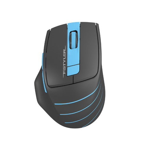 Мышь A4TECH Fstyler FG30, оптическая, беспроводная, USB, серый и синий [fg30 blue]
