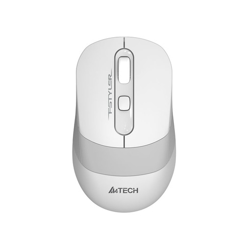 Мышь A4TECH Fstyler FG10, оптическая, беспроводная, USB, белый и серый [fg10 white]
