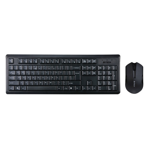 Комплект (клавиатура+мышь) A4TECH V-Track 4200N, USB, беспроводной, черный [4200n(gr-92+g3-200n)--3702ic]