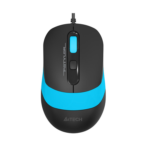 Мышь A4TECH Fstyler FM10, оптическая, проводная, USB, черный и синий [fm10 blue]