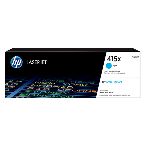 Картридж HP 415X, голубой / W2031X