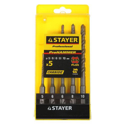 Набор буров Stayer 2930-H5, по бетону, SDS-PLUS, 5шт