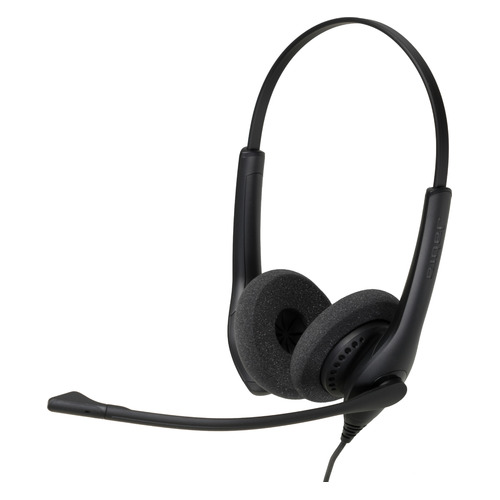 Гарнитура Jabra BIZ 1500 Duo QD, для контактных центров, накладные, черный [1519-0154]