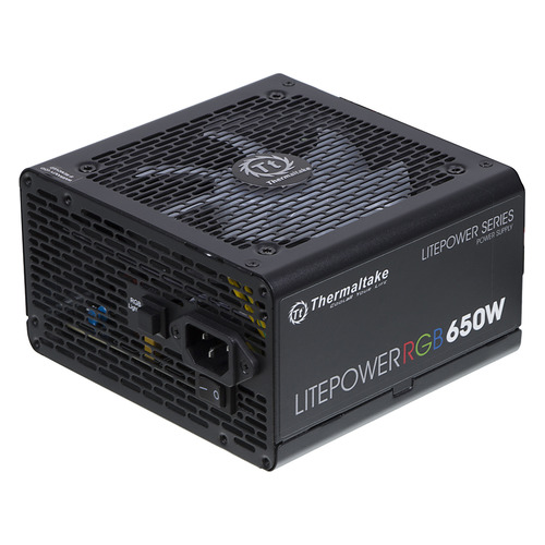 Блок питания Thermaltake Litepower RGB 650, 650Вт, 120мм, черный, retail [ps-ltp-0650nhsane-1]