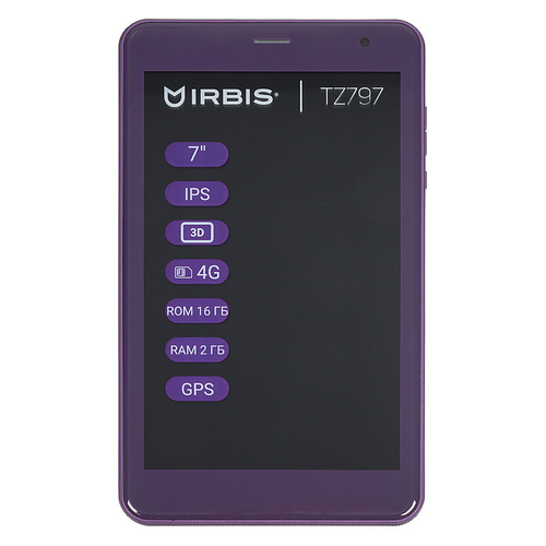 Планшет IRBIS TZ797, 2GB, 16GB, 3G, 4G, Android 8.1 фиолетовый