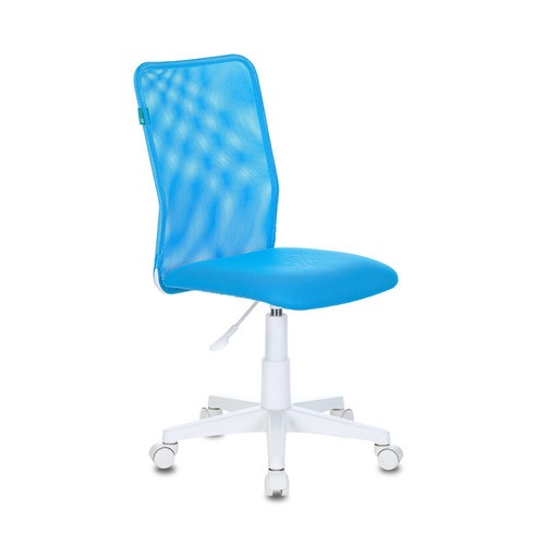 Кресло детское Бюрократ KD-9, на колесиках, сетка/ткань, голубой [kd-9/wh/tw-55]