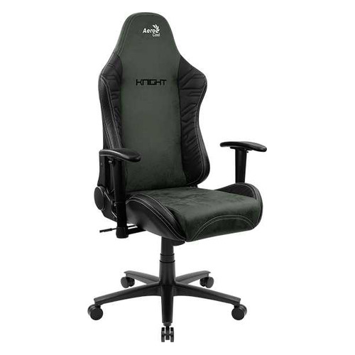 Кресло игровое Aerocool KNIGHT FUZE DUSK Hunter Green, на колесиках, искусственная кожа/ткань, черный/зеленый
