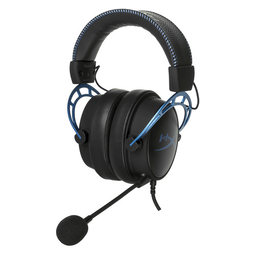 Гарнитура игровая HYPERX Cloud Alpha S, для ПК и игровых консолей, мониторные, черный / голубой [hx-hscas-bl/ww]