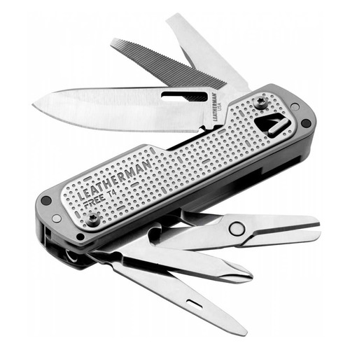 Мультитул Leatherman Free T4, 12 функций, серебристый [832686]